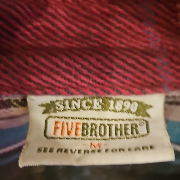 Five Brother multicolored button down shirt with collar and long sleeves - Picture 2 of 5